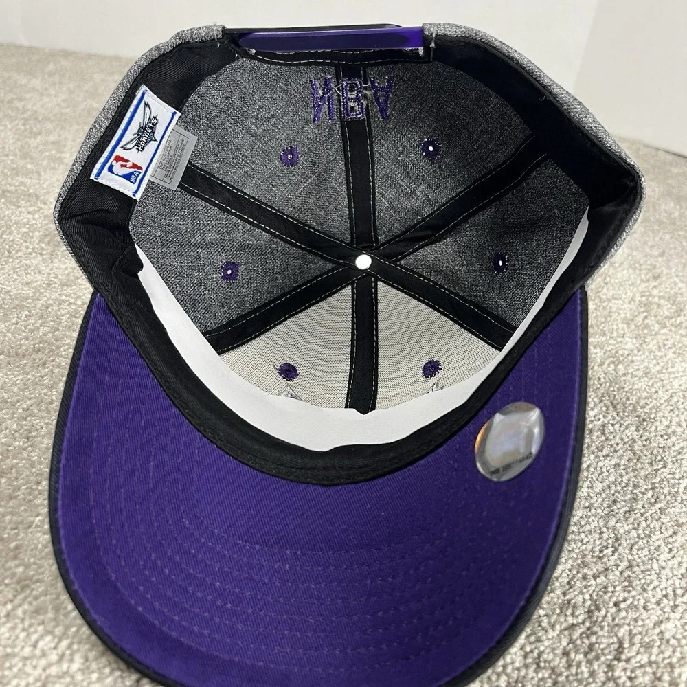NBA Charlotte Hornets‎ Snapback Hat Gray Black Purple Adjustable Basketball Cap